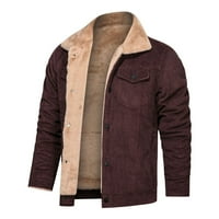 Prodaja Muška kožna jakna Multi džepni patentni zatvarač sa čvrstim bojama COLLAR jakna plus baršunast