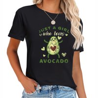 Samo djevojka koja voli avokado guacamole veganska grafička majica kratkih rukava za žene sa stilskim