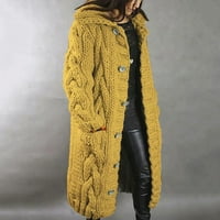 Wozhidaoke Cardigani za žene Dugi veliki kaput Jednokrevetne veličine Žene rukavi kardigan džemper džep