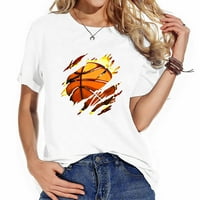 Košarkaš igrač Vintage košarka na vatri Bold i modernim ženskim kratkim rukavima
