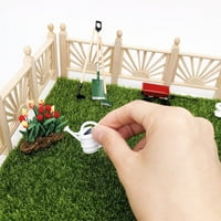 Minijaturni dollhouse Set Fairy Garden Oprema Alati za zalijevanje Crvene košarice