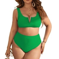 Ležerni obični izrez Green Plus veličine Bikini setovi