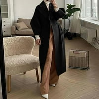 Huaai kaputi za žene Žene Zimske čvrstog tople duge kapute rever odjeće Plus veličina Jakna Debljanje