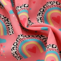 Canrulo Ljeto Kids Girls Beach Haljina kupaonica Rainbow Leopard tiskani resel elastični mini haljina stila ružičasta 3- godina