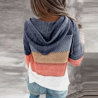 PEDORT WOMENS Lagani pamučni džemperi Fuzzy pletene tople pulover džempene mornarice, 2xl
