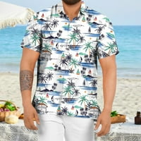 Majice rukav dolje kratki proljetni cvjetni gumb casual plaže tropske ljetne muške ležerne majice majica