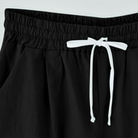 Ženska pant Ljeto Print Pet bodova Velike veličine pamučne pantalone casual hlače šorc 3xl crna zabava