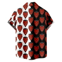 Muška odrasla dječja odjeća Mengen pamučni bluze za muškarce kratki ružini ležerni Demon Print Muška