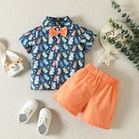 Dječja dječaka ljetna odjeća Toddler dječaci kratki rukav Uskršnji crtani zečji printi za majicu kratke hlače dječje dječje dječje odjeće karakteristike: 6- mjeseci