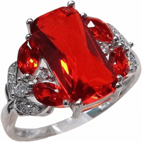Široko izvrsne ženske prsten imitacije gem rhinestone Vjenčani prsten, nakit prsten ljubavni prsten za žene kristalni prsten mladenka vjenčani prsten crveni-US8