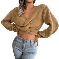Idoravan džemperi za žene pad čišćenja Ženska modna casual šareni dugi rukav sa ramene džemper s džemper