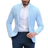 Kali_store muškarci Blazer Casual Blazer za muškarce Čvrsti povremeni tanak slim tipka s jednim gumbom