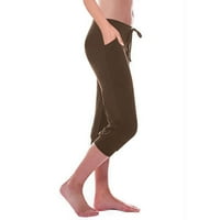 MAFYTYTPR WOMENS CAPRIS Clearence Plus Veličina Žene vježbanje nogavice Stretch tipka za struk Pocket