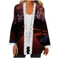 GDFUN Ženska modna povremena jakna čipka za dugih rukava - zip up hoodie zip up dukseve za žene