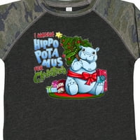 Inktastic Želim hipopotamus za Božić-sladak hippo poklon malih dječaka ili majica mališana