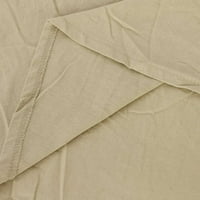 Dasayo ženska posteljina haljina modna žena ljetna casual V-izrez čvrsta kratkog rukava džep pamučna posteljina haljina
