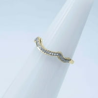 DazzlingRock kolekcija okrugla bijela dijamantska kontura za zaštitu vjenčanja za žene u 18K žuto zlato,