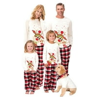 Stoljetni božićni podudaranje božićne pidžame postavio je dugi rukav jelen Porodični print tisak pletene hlače za spavanje PJS