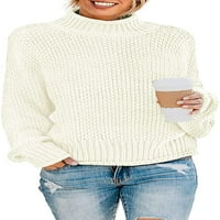 Ženska kornjača za kultlenecki rukav sa slobodnim prevelikim šumskim pletenim pulovernim džemper za pulover