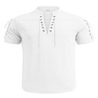 NOLLA MENS majica V izrez Ljetne košulje kratki rukav za muškarce Ležerne prilike za majicu Tee Majica White L