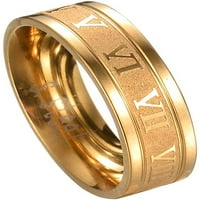 Angažman ljubavni prstenovi Vjenčane trake kreativni titanijum čelični prsten za prstom rimske brojeve zabava Punk nakit poklon-srebrna12