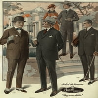 Muška konzervativna odijela sa jednom grudima iz postera 1920-ih Ispis ® Florilegije Mary Evans