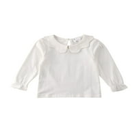 1-7y Toddler Kid Girls Solid Color Tops Ruffles Bluze s dugim rukavima Jesen Spring Casual majica