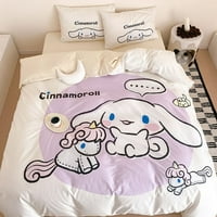 Sanrio Kawaii Anime Cartoon Kuromi Pamučni pokrivač krevet pokrivač 4-komadni set simpatični crtani
