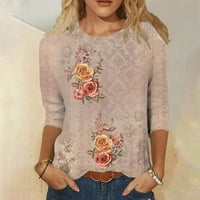 Ženski bluze i vrhovi rukav ženski modni ispisani labavi majica rukava bluza Crewneck casual odjeća