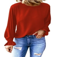 Eytino ženski ruljiv ruff rufble rufne ležerne majice na vrhu i bluze