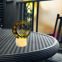 Glad Ramadan Lanter LED bajka Svjetla svijeća Islamske umjetnosti Zgrade Crescent Star Light Decor Mini