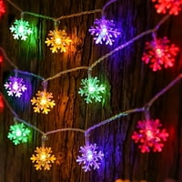 19.69ft 40LED Snowflake String String, tip baterije sa bljeskalicom, pogodno za odmoru, ukras u sobi i božićnu atmosferu