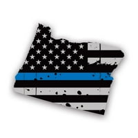 Otegonska država Oregon podbirana američka zastava tankih plavih linija naljepnica - samoljepljivi vinil - otporan na vremenske uvjete - izrađene u SAD - u SAD-u - provedba policije Prvi odgovor ili