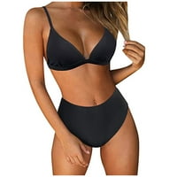 Ženski bandeau podstavljeni push up kupaći kostim kupaći kostimi za plažu kupaći kostimi Bikini set crni m