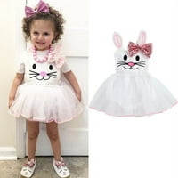 TODDLER Baby Girls Uskršnji Exin Bunny Tutu Thus Romper haljina Podesiva set