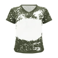 Clearance ispod $ Charella ženska casual labava bluza Tiy-dye ispis v izrez majica bluza Print Tee Army