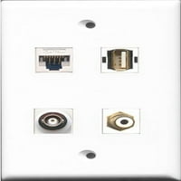 Riteav Port RCA White i PORT USB A-A i PORT BNC i PORT CAT5E Ethernet bijeli zidna ploča
