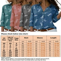 Abtel Ladies majice s majicom dole bluza udobna tunika košulja ženske casual uredske vrhove plave 4xl