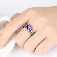 Pribor za prstenje Angažman okrugli rez Zirkoni Žene vjenčani prstenovi Nakit za žene za žene Puni dijamant
