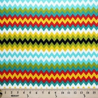 44 Pamučna patka Chevron Stripes Bright multi-color zigzags Moderna domaća dekol presvlaka tkanina od dvorišta
