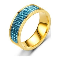 SKPBlutn prstenovi za žene Djevojke Angažman okrugli rez Zirkoni Vjenčani nakit Cijeli dijamantni dijamantni dijamantni nehrđajući čelik Pokloni prstena
