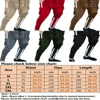 Rejlun Muške prugaste pantalone Leisure Slim Fit Loungeward Fall Cargo Hlače Tamno siva l