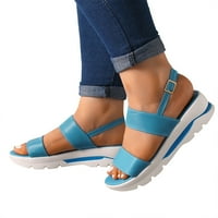 Aaiaymet ženske sandale modne proljeće ljetne žene sandale casual kopče kaiš debela potplata peta peta ribe usta, plava 7.5