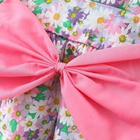Vedolay duge suknje za djevojčicu Dvodijev dvored cvjetni Halter Crop Top i Flared Short suknja, ružičasta 90 = 8