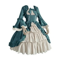 Voncos Vintage ženska haljina patchwork bodycon srednjovjekovna renesansa gotika maxi haljine princeze