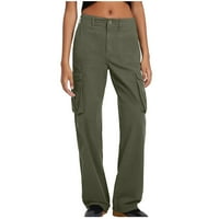 Smanjite HFYIHGF Ženske ravnomjerne teretne hlače High Squik Baggy na otvorenom Pješačke hlače s džepom Široke padobranske pantalone