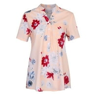 Kompresijske majice kratkih rukava za žene Henley Bluzes Dressing Ležerne prilike ljetnih vrhova Tees