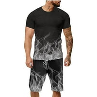 CLLIOS muški 3D digitalni tisak set kratkih rukava i kratke hlače Dvodijelne Jogger Sportske majice
