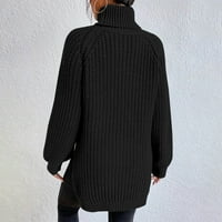 Pulover pulover Aueoeo, Ženska turtlenack preveliki džemper pulover jesenski kabel pletene dugih rukava
