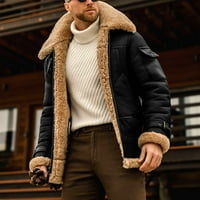 Zimske tople jakne za muškarce Solid Freed Fleece obložen kaput dugih rukava sa zatvaračem rever debeli vintage kaput gornja odjeća